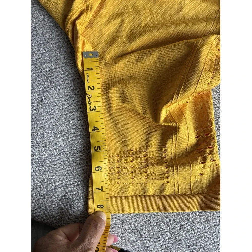 Gymshark Seamless Biker Shorts Women M .Mustard Yellow High Waisted Activewear.
